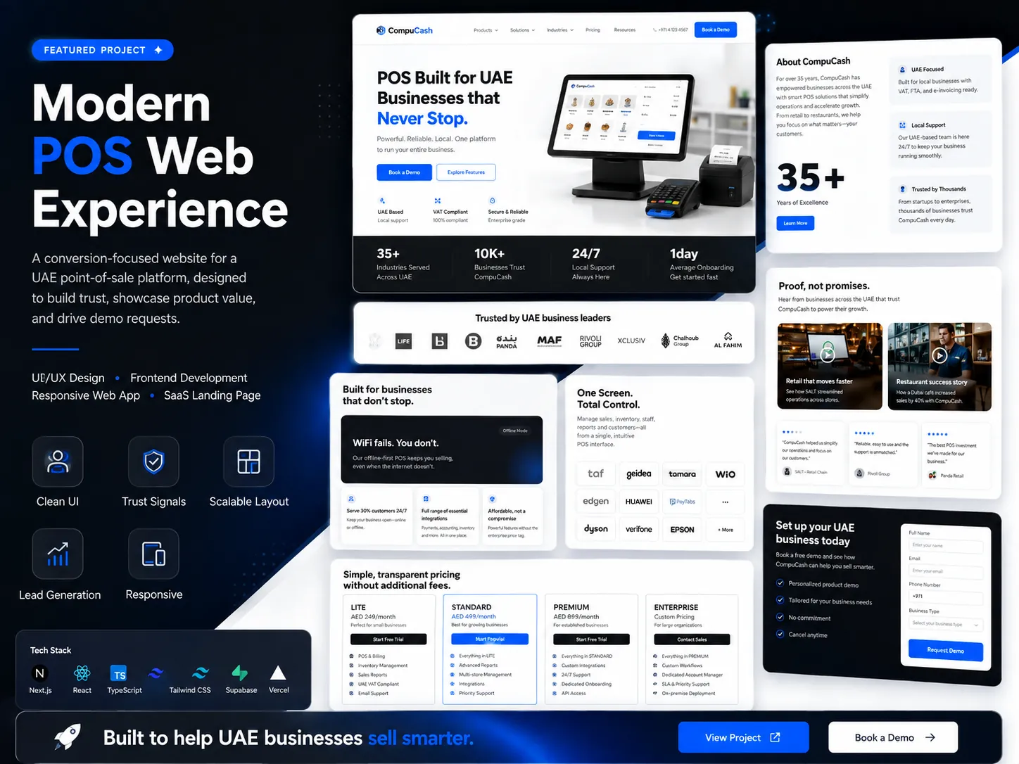 CompuCash cloud POS marketing website homepage